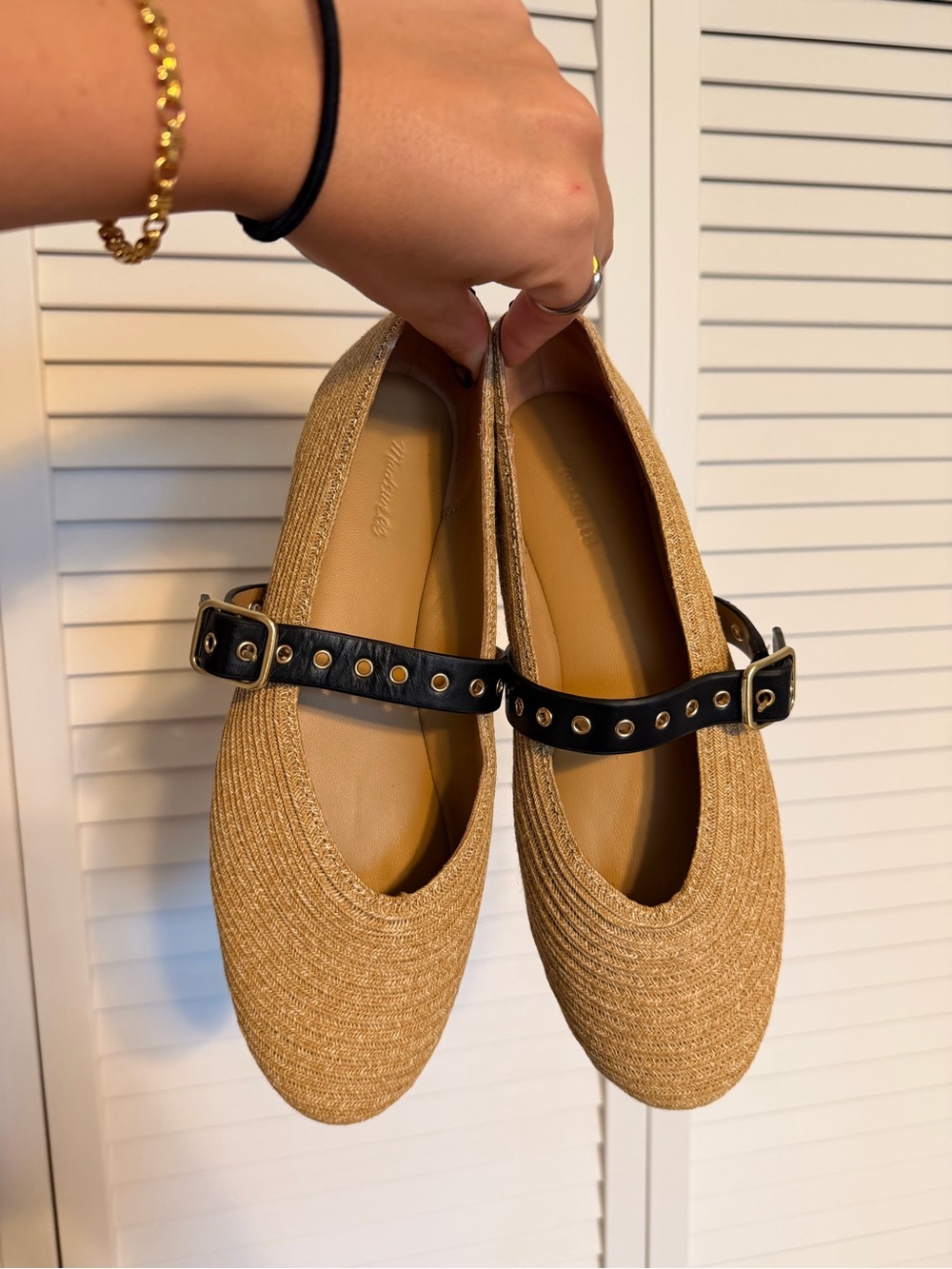 Madewell Remy Straw Mary Jane Flats Size 8 - Picture 1 of 5